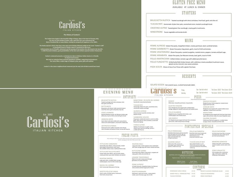 Cardosi's Menu