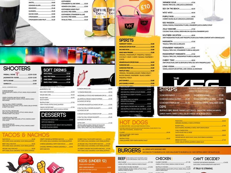 The Keg Menu
