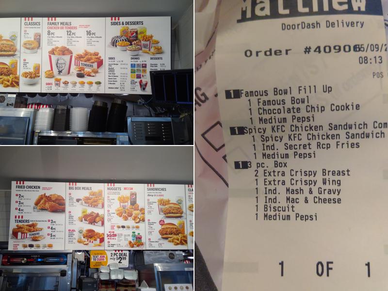 KFC Menu