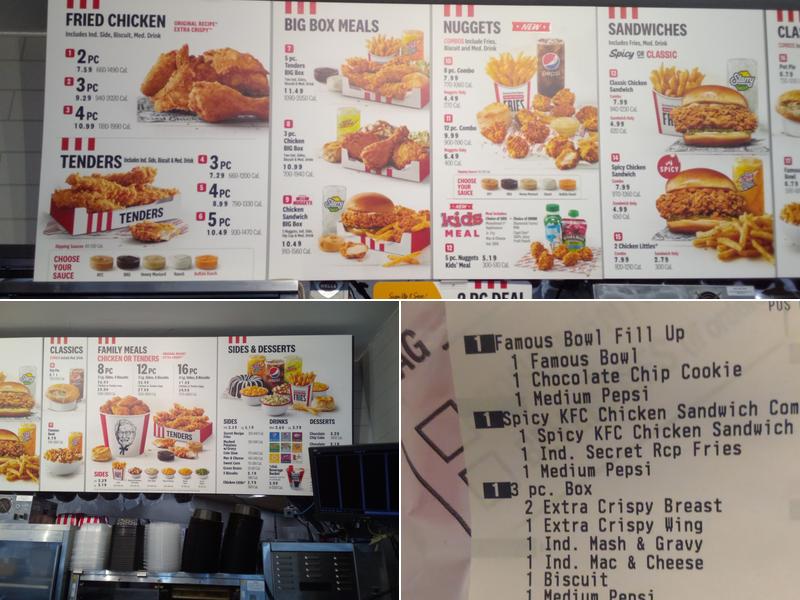 KFC Menu