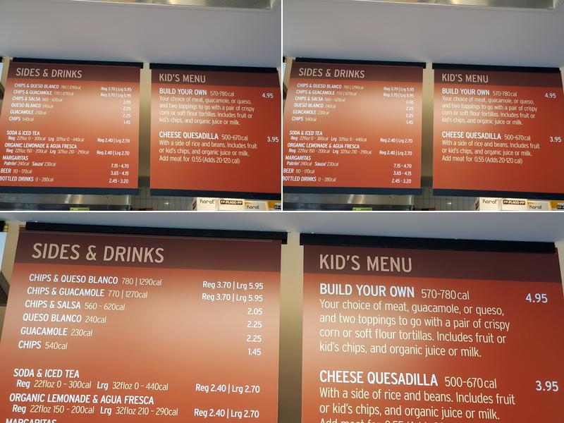 Chipotle Mexican Grill Menu
