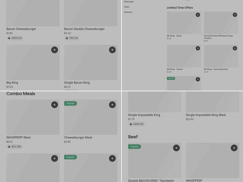 Burger King Menu
