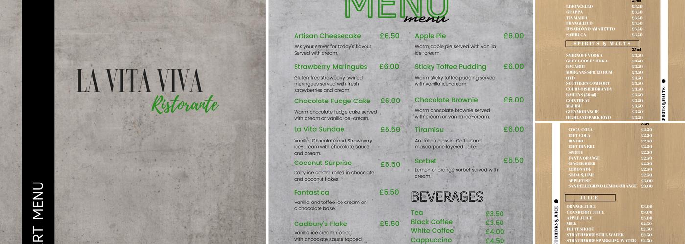 La Vita Viva Menu