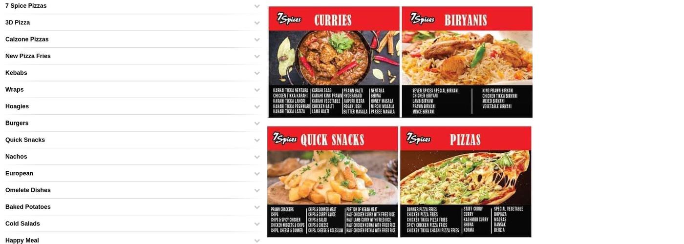 7 Spices Hamilton Menu