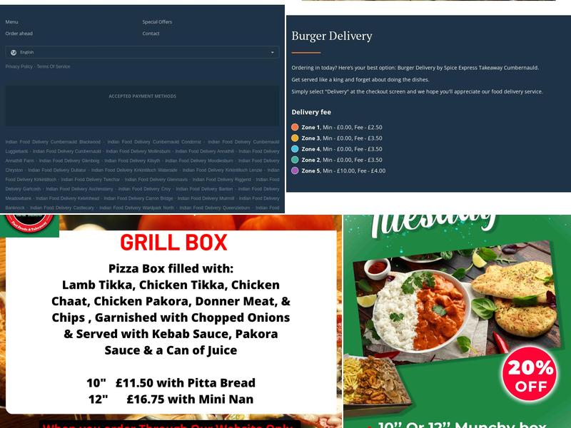 Spice Express Takeaway Cumbernauld Menu