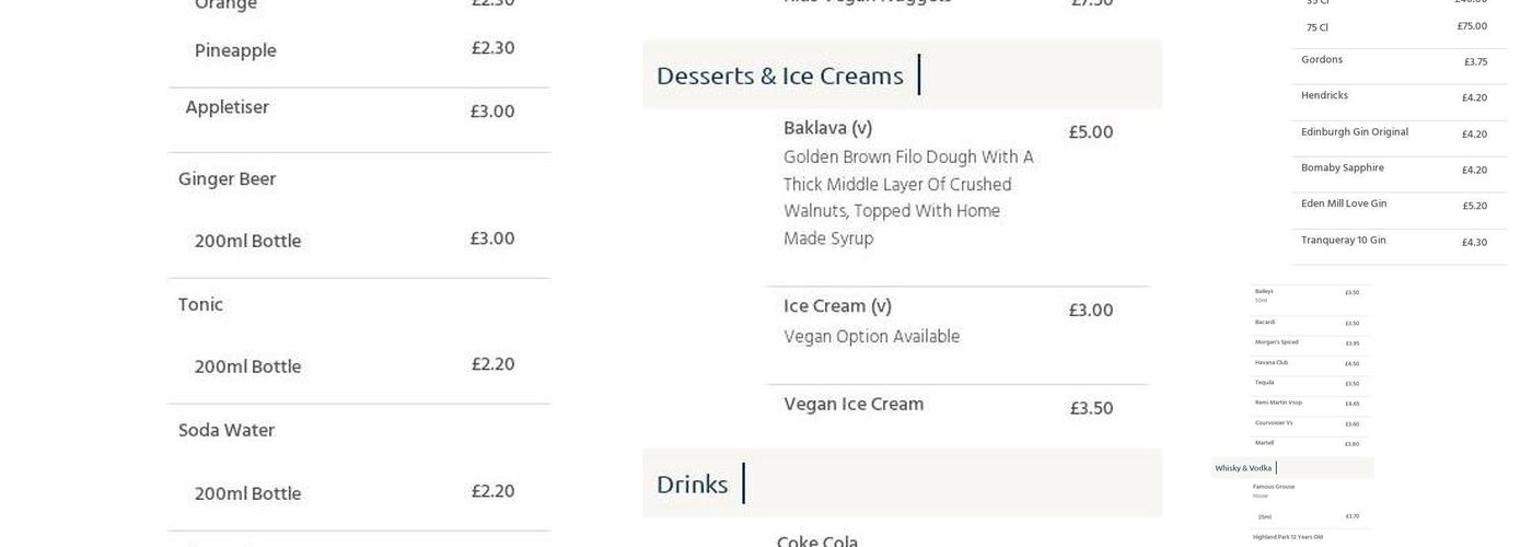 Antioch Restaurant Menu