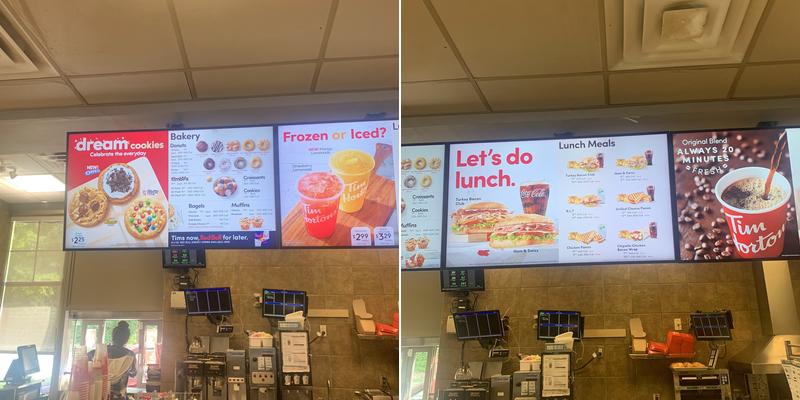 Tim Hortons Menu
