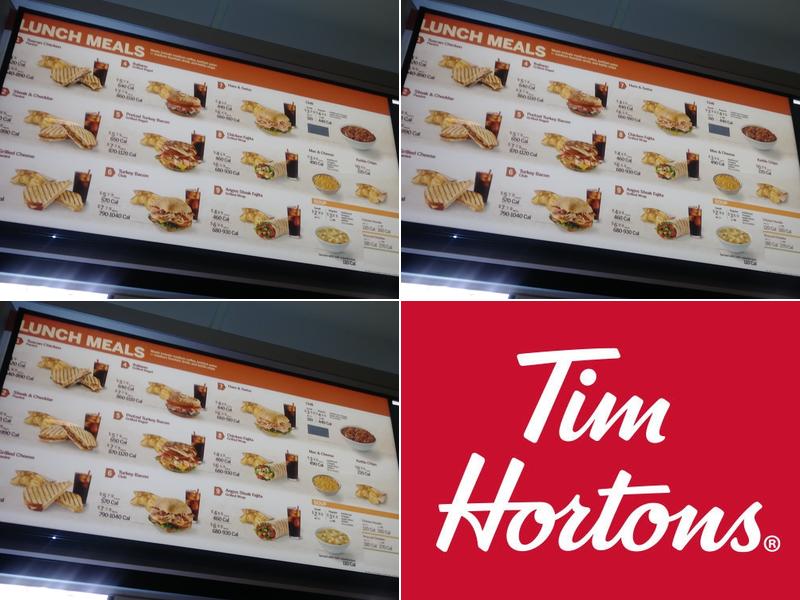 Tim Hortons Menu