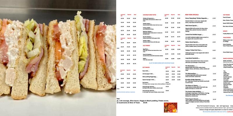 New York Sandwich Company Menu