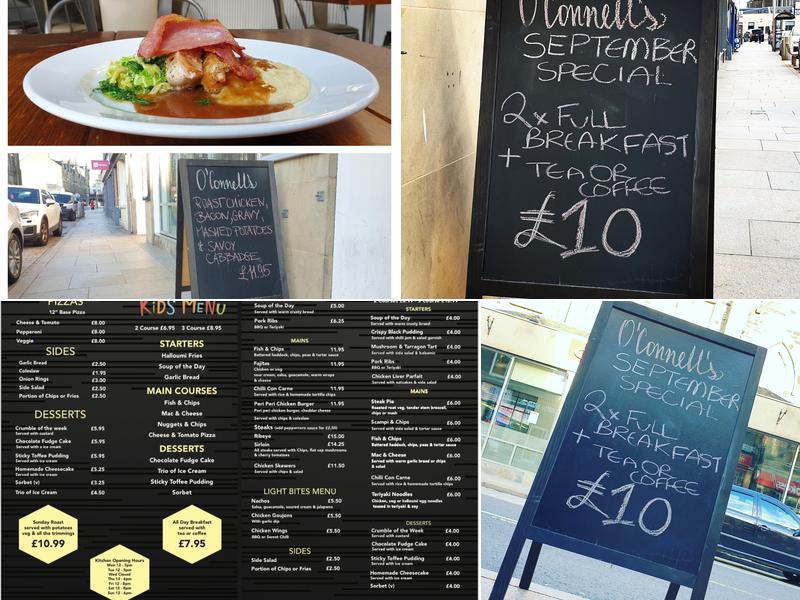 O'Connell's Bar and Diner Menu