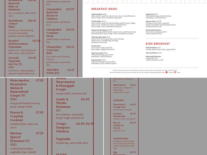 Carlton Hotel Prestwick Menu