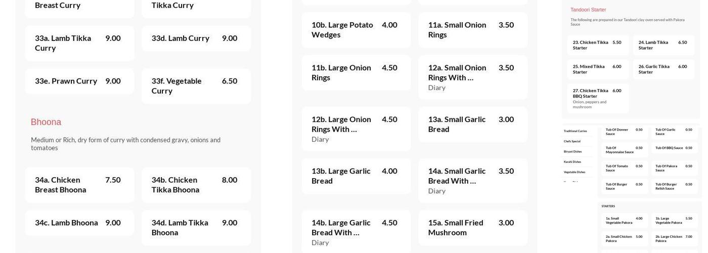 Flames Indian Tandoori Menu