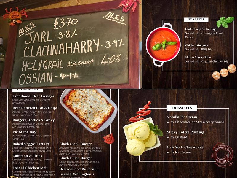 Clachnaharry Inn Menu