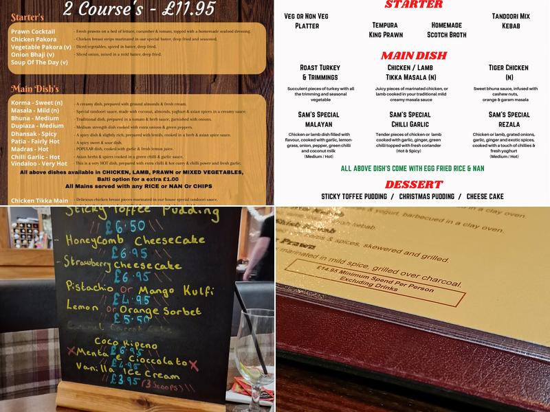 Sam's Indian Cuisine Menu