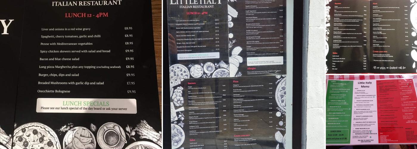 Little Italy Menu