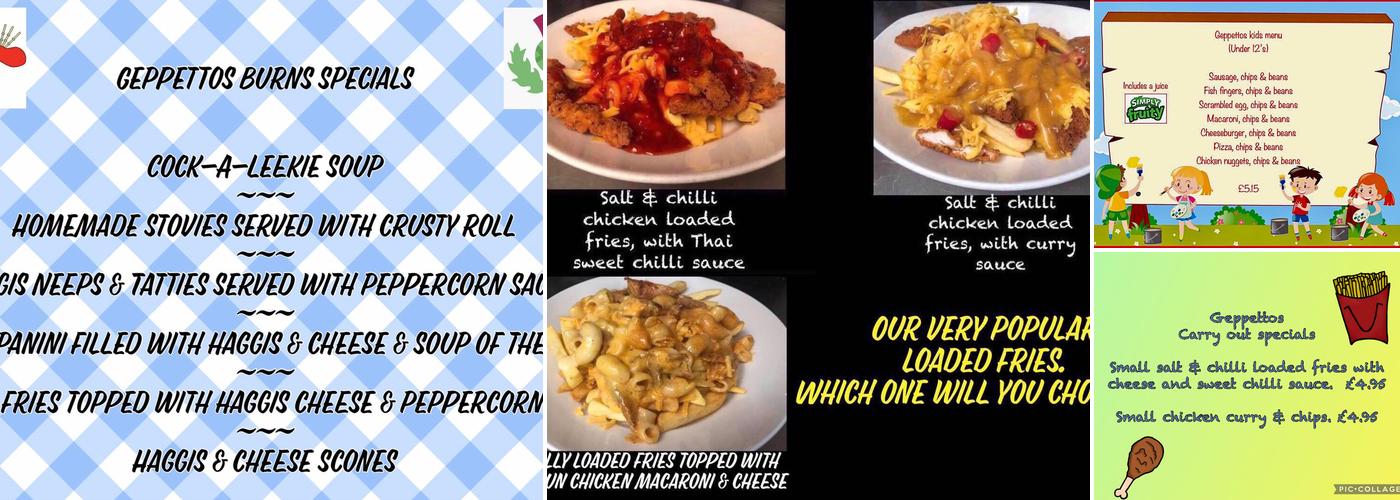 Geppetto's Cafe Menu