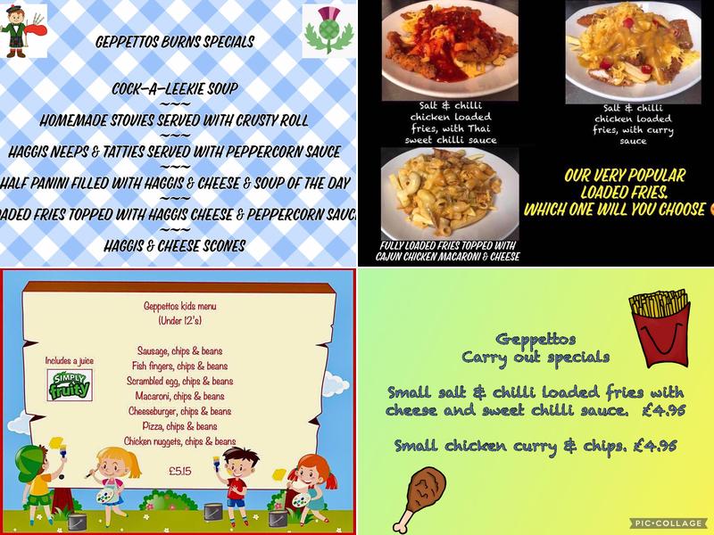 Geppetto's Cafe Menu