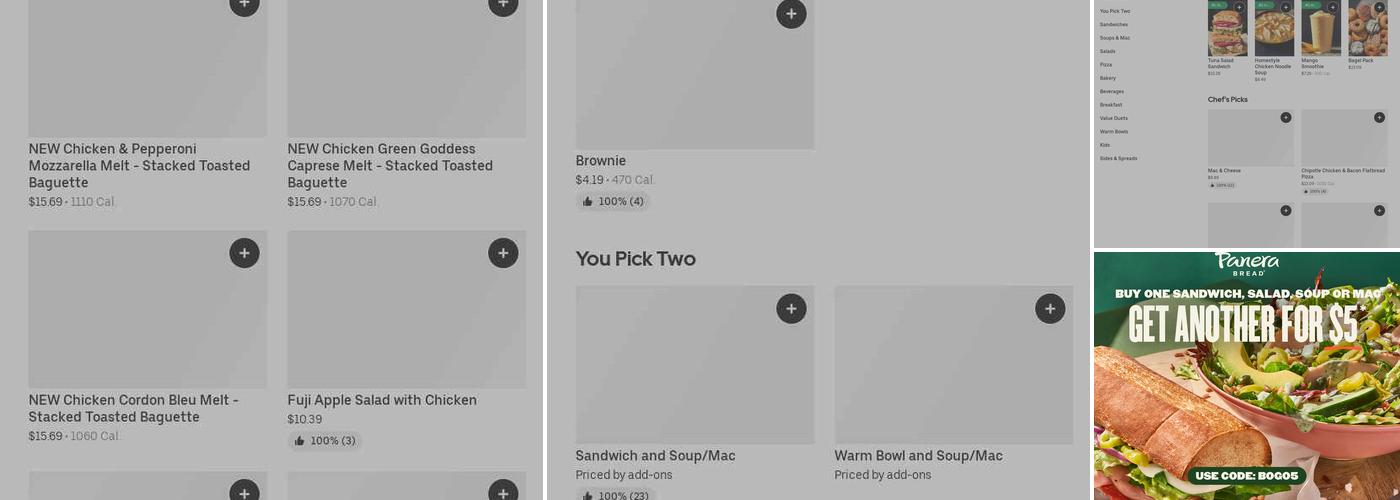 Panera Bread Menu