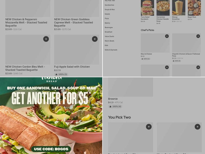 Panera Bread Menu