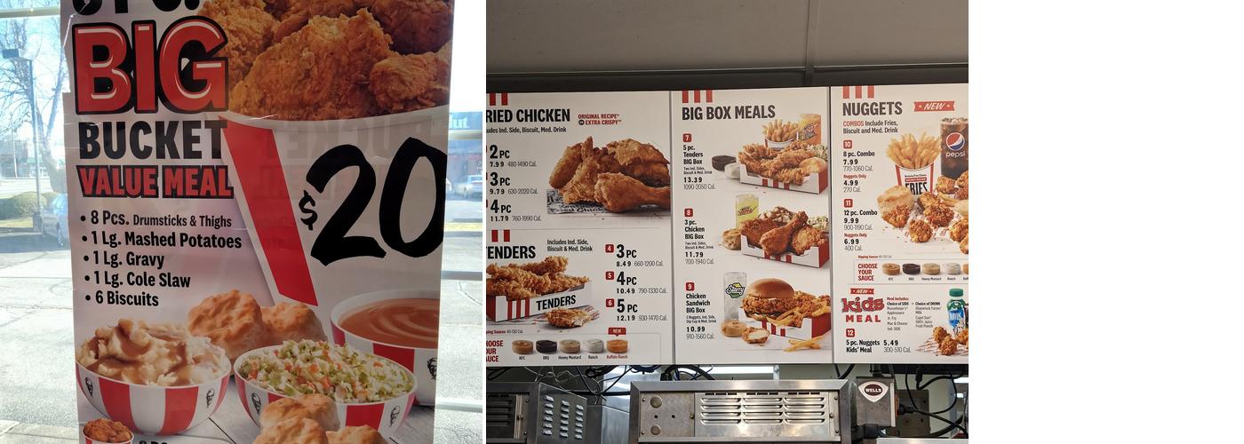 KFC Menu