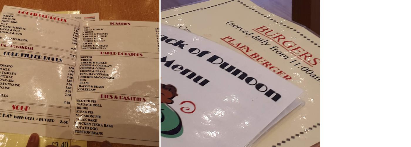 Black Of Dunoon (Bakers) Menu