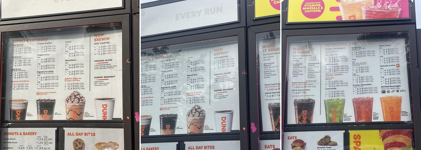 Dunkin' Menu