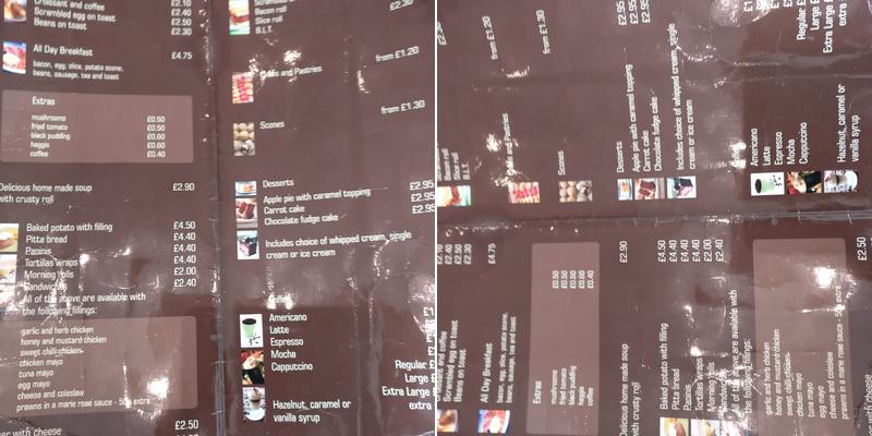 Coffee Comfort - Greenock Menu