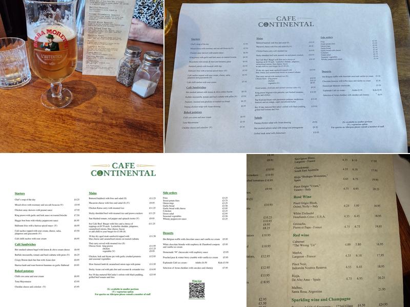 Cafe Continental Menu