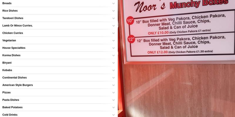 Noor Kebab House Menu