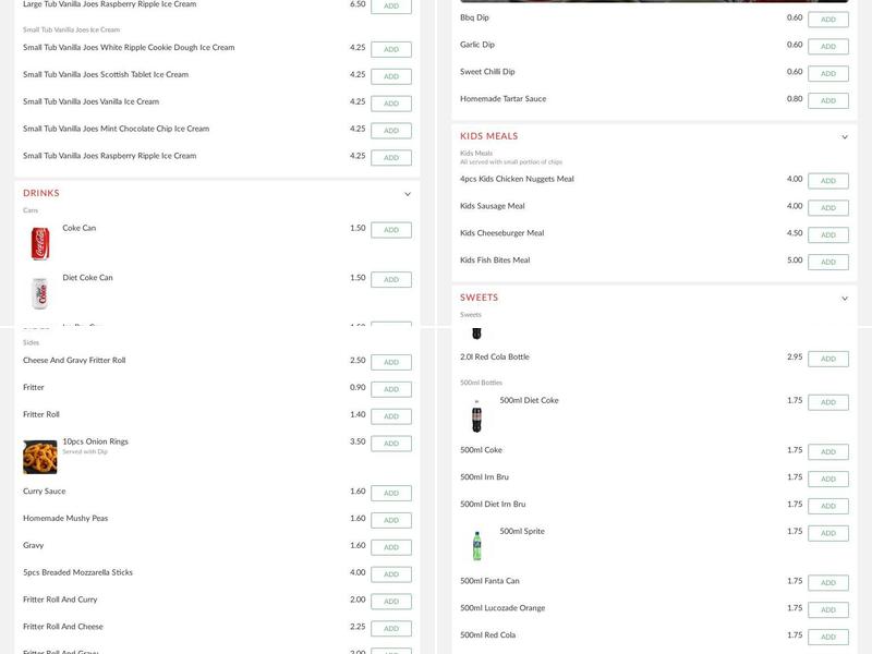 Enzo's Fish & Chips Menu