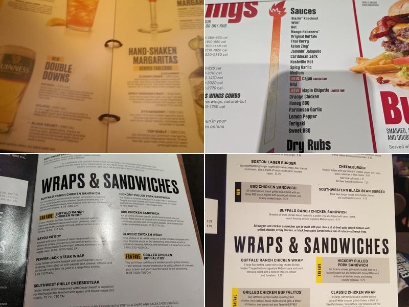 Buffalo Wild Wings Menu