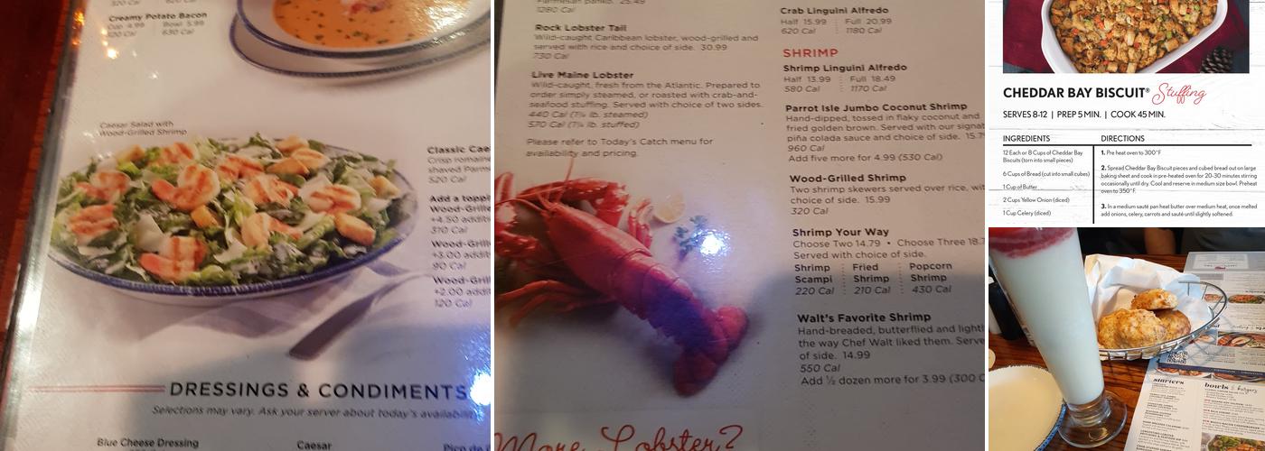 Red Lobster Menu