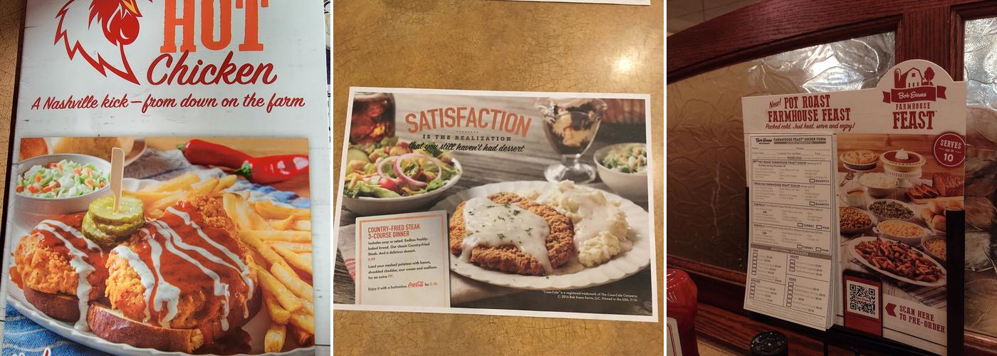 Bob Evans Menu