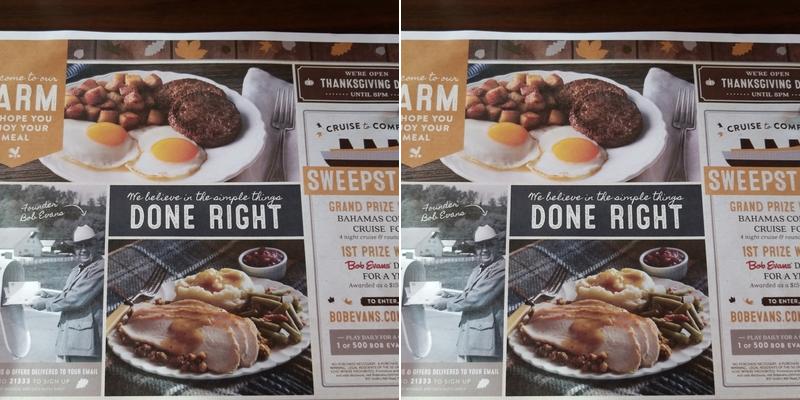 Bob Evans Menu