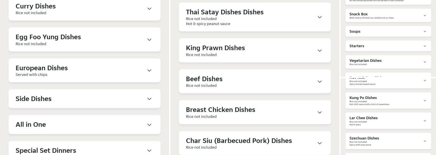 Eastern Delight Menu