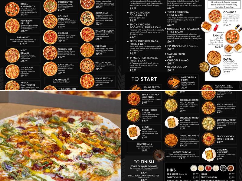 Toni's Pizzeria Menu