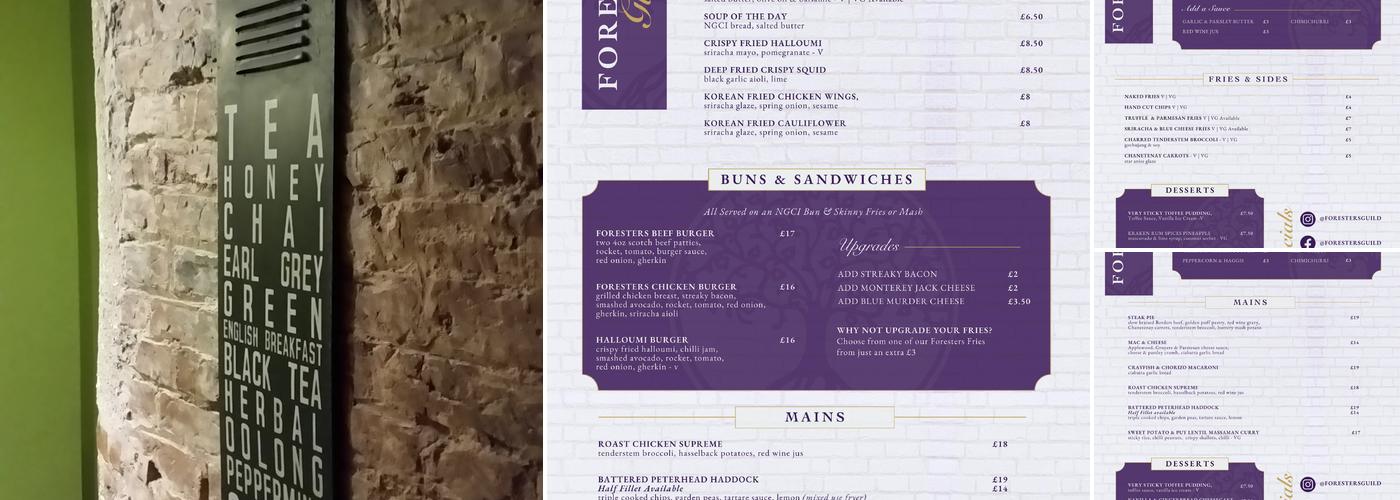 Foresters Guild Menu