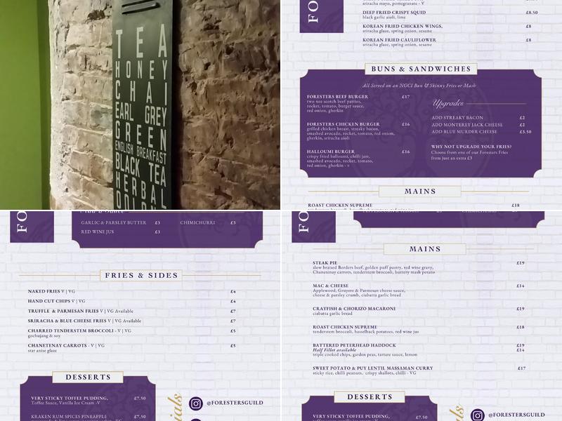 Foresters Guild Menu