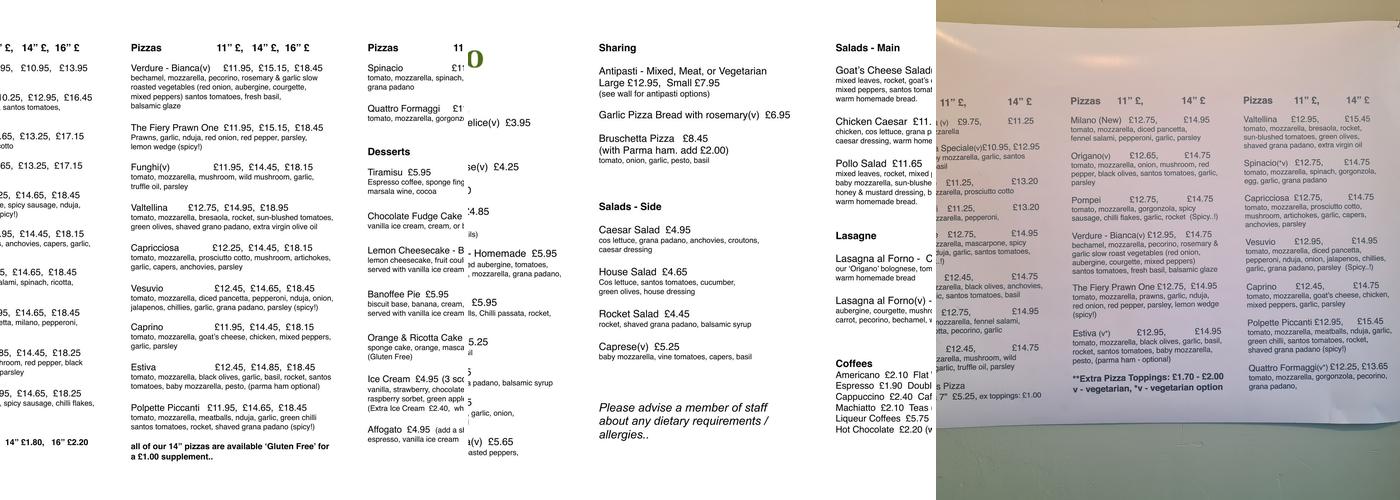 Origano Go Menu