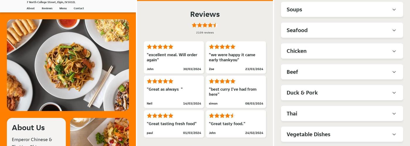 Emperor Chinese & Thai Menu