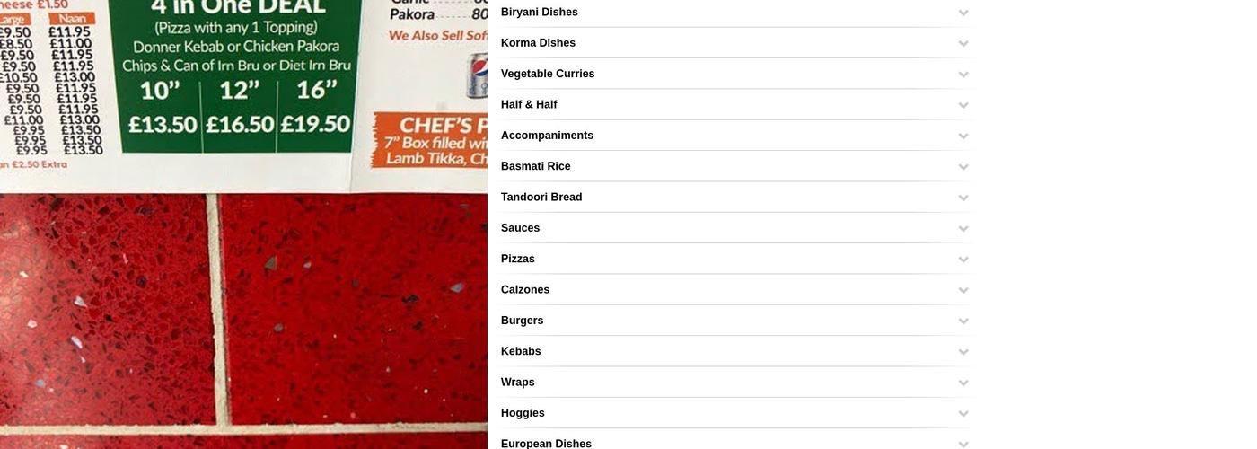 Renfrew Tandoori Menu