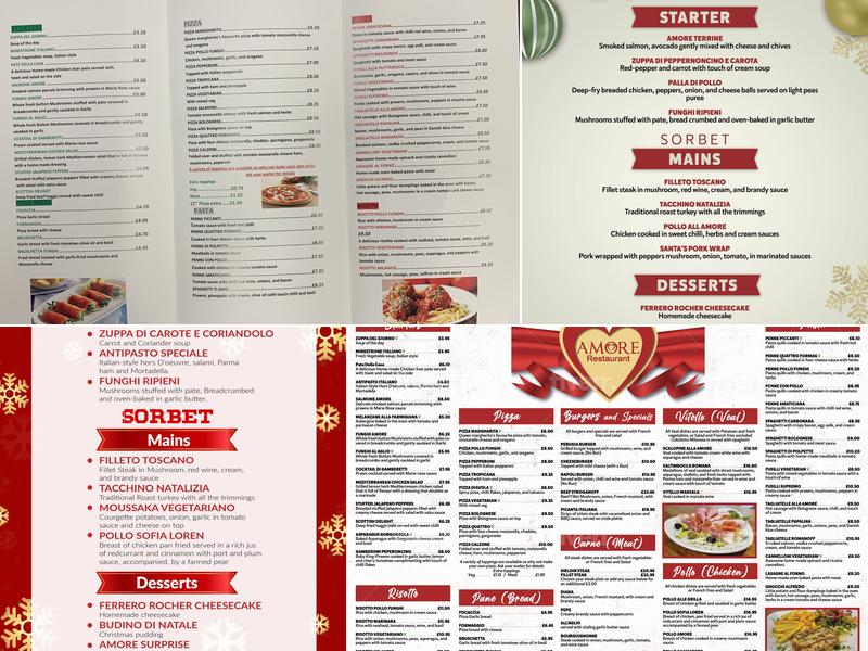 Amore Menu