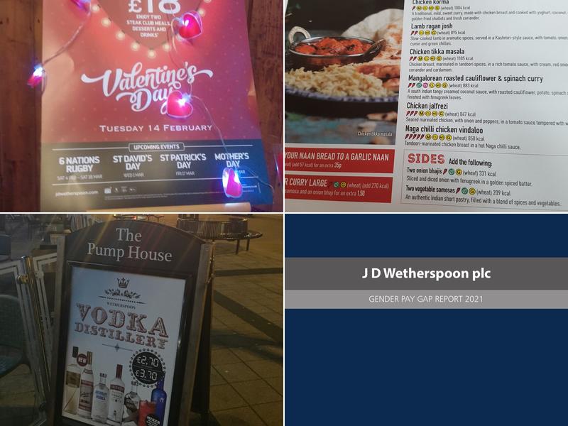 The Pump House - JD Wetherspoon Menu