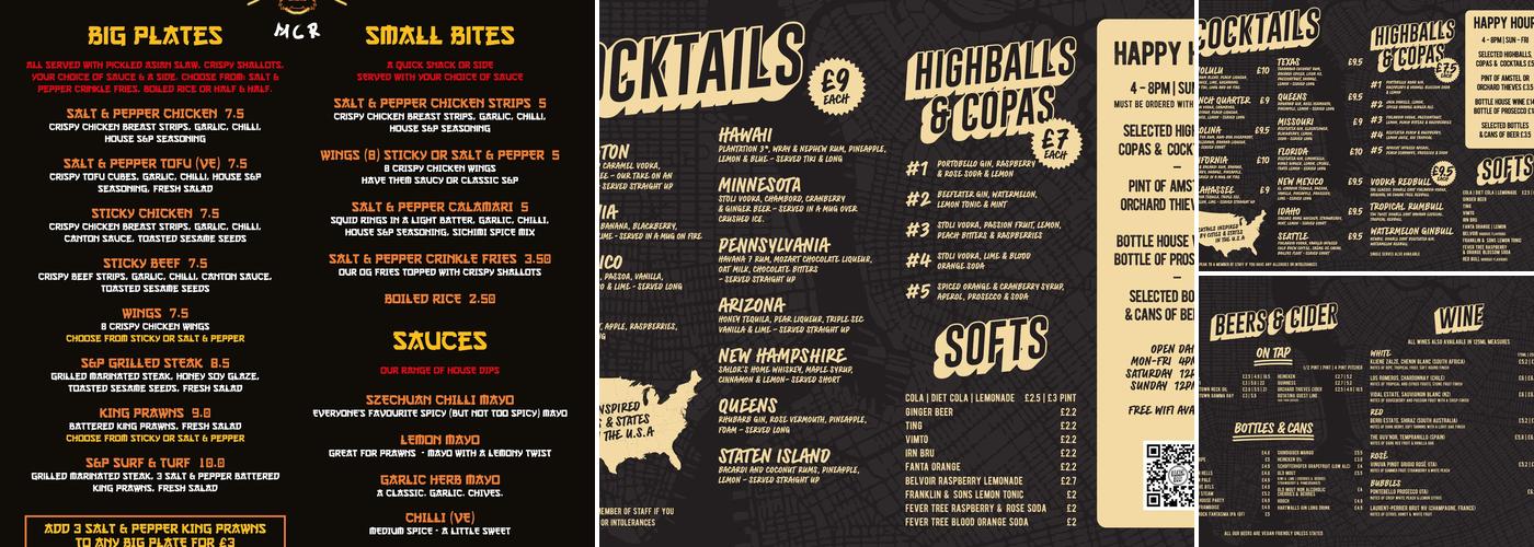 Black Dog Ballroom Menu