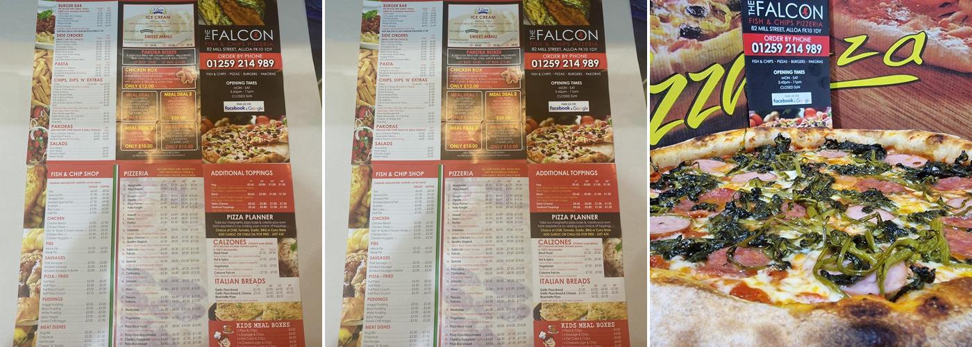 Falcon Fish & Chicken Bar Pizzeria Menu