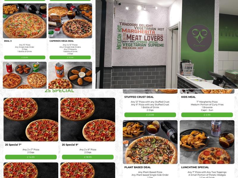 Caprinos Pizza Tyldesley Menu