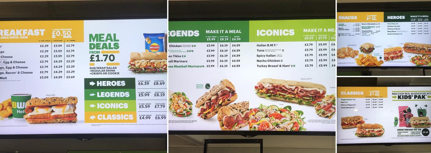 Subway Menu