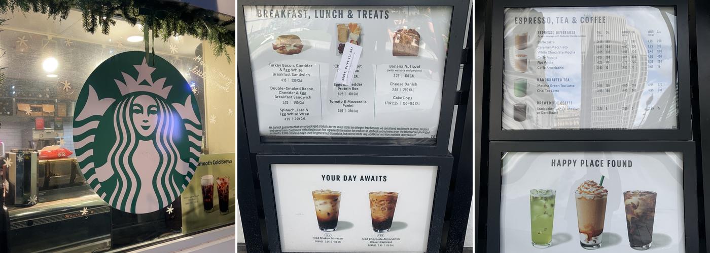 Starbucks Coffee Company Menu