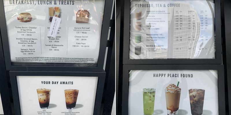 Starbucks Menu