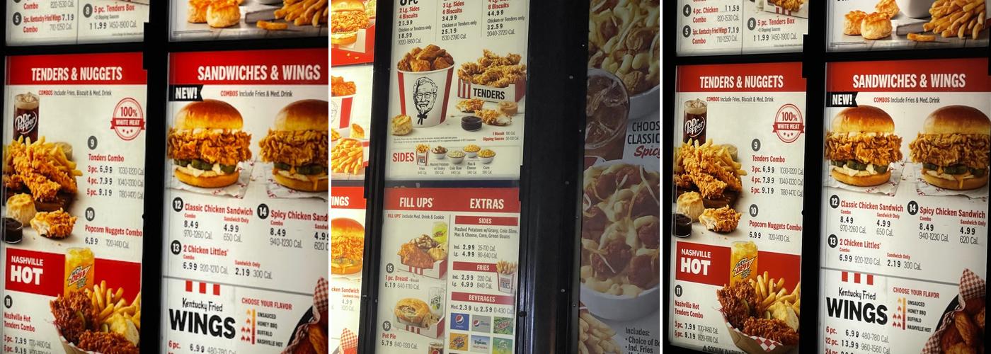 KFC Menu